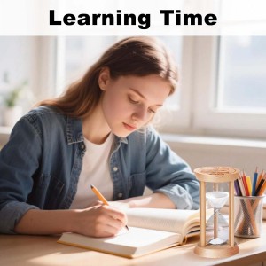 1 Minute Sand Timer Hourglass, 1 Min Wooden Sand Clock, One Minute Wood Hour Glass, Mini Reloj De Arena, Small Sandglass for Toothbrush Timer, Cooking, Decorative, Work, Game, Gift, White