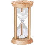 1 Minute Sand Timer Hourglass, 1 Min Wooden Sand Clock, One Minute Wood Hour Glass, Mini Reloj De Arena, Small Sandglass for Toothbrush Timer, Cooking, Decorative, Work, Game, Gift, White