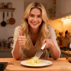 Zester Grater Set of 2, Kitchen Grater Zester Tool for Cheese,Lemon,Nutmeg, Chocolate, Fruits,Vegetables,Zucchini, Carrot, Apple, Cabbage (thick shreds&thin shreds)