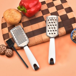 Zester Grater Set of 2, Kitchen Grater Zester Tool for Cheese,Lemon,Nutmeg, Chocolate, Fruits,Vegetables,Zucchini, Carrot, Apple, Cabbage (thick shreds&thin shreds)