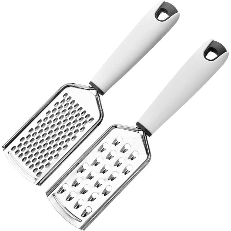 Zester Grater Set of 2, Kitchen Grater Zester Tool for Cheese,Lemon,Nutmeg, Chocolate, Fruits,Vegetables,Zucchini, Carrot, Apple, Cabbage (thick shreds&thin shreds)
