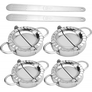 Stainless Steel Dumpling Maker Kit With Stuffing Spoon, Includes 2Pcs Small Dumpling Molds and 2 Large Ravioli Maker Press, Easy-tool for Dumpling Pastry Pie Making