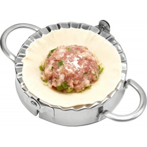 Stainless Steel Dumpling Maker Kit With Stuffing Spoon, Includes 2Pcs Small Dumpling Molds and 2 Large Ravioli Maker Press, Easy-tool for Dumpling Pastry Pie Making