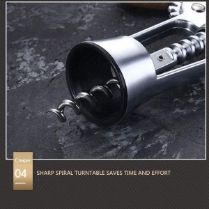 Multifunction Zinc Alloy Wine Opener Corkscrew, Cork Puller Remover, Non Slip Ergonomic Wing Handle for Beer and Wine Bottles, Bar Tool for Home Party Wedding