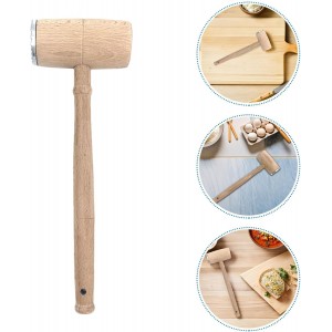 Double-sided Meat Tenderizer Mallet with Wood Handle Aluminum Alloy Beech Construction Textured and Smooth Sides for Tenderizing and Flattening Beef Chicken Pork Versatile Kitchen
