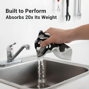 Swedish Dishcloths for Kitchen 6-Pack – Reusable Paper Towel Replacement Sponge Cloths – Bold Plaid, Camo & Argyle Patterns – Eco-Friendly Cellulose Dish Cloths for Washing Dishes