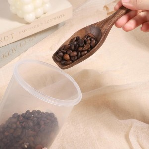 Wooden Coffee Scoop, Black Walnut Coffee Wooden Scoop 1 Tablespoon/15ml Small Measuring Spoon Multi-Purpose Kitchen Scooping Tool Home Kitchen Accessories for Ground Coffees, Tea, Sugar, Bath Salt