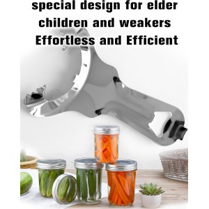 Stainless Steel Mason Jar Opener - No Lid Dents or Damage, Easy Twist Handheld Tool for Canning, Bottles & Various Jar Lids (1)