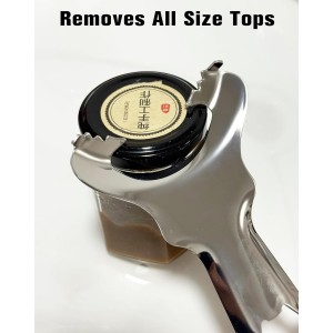 Stainless Steel Mason Jar Opener - No Lid Dents or Damage, Easy Twist Handheld Tool for Canning, Bottles & Various Jar Lids (1)