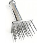Stainless Steel Meat Tenderizer Tool with 18 Needles - No Spring Design, Dishwasher Safe for Steak, Chicken, Pork, and Beef