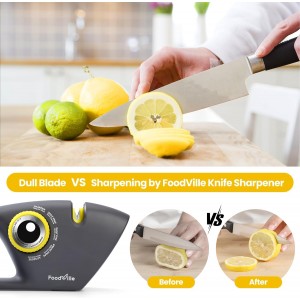 5 in 1 Knife Sharpener with 5 Stages including Tungsten, Diamond, Ceramic for Scissors and All Kinds of Kitchen Knives with Straight and Serrated Blades
