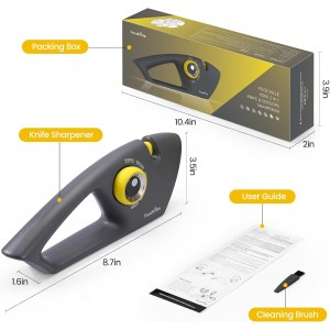 5 in 1 Knife Sharpener with 5 Stages including Tungsten, Diamond, Ceramic for Scissors and All Kinds of Kitchen Knives with Straight and Serrated Blades