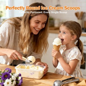 Heated Ice Cream Scoop - 3-Speed Electric Warming Scooper, Rechargeable USB-C Fast Charge with LED Display, IP67 Waterproof Head for Hard Ice Cream/Gelato, Easy to Clean