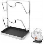 304 Stainless Steel Pot Lid Holder Spoon Rest,2 Tier Multifunctional Lid Organizer Rack with Detachable Drip Tray for Stove Top, Countertop Cabinet Storage While Cooking