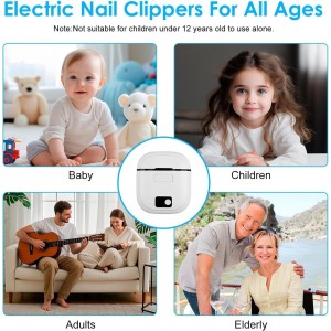 Electric Nail Clipper, 2026 Improved Nail Clippers Set, Includes an Automatic 2-in-1 Nail Clippers (with LED Light & Storage Box), an Oblique Nail Clippers, Ideal for All Your Nail Care Needs - White