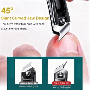 Electric Nail Clipper, 2026 Improved Nail Clippers Set, Includes an Automatic 2-in-1 Nail Clippers (with LED Light & Storage Box), an Oblique Nail Clippers, Ideal for All Your Nail Care Needs - White