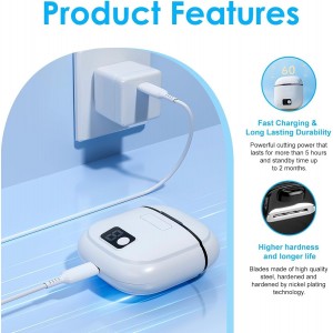 Electric Nail Clipper, 2026 Improved Nail Clippers Set, Includes an Automatic 2-in-1 Nail Clippers (with LED Light & Storage Box), an Oblique Nail Clippers, Ideal for All Your Nail Care Needs - White