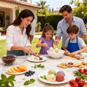 Gold Ice cream spoon,3Pcs Cookie Scoop Set,Stainless steel ice cream scoop with trigger release,Tablespoons,dough scoop,3 Sizes (S/M/L)