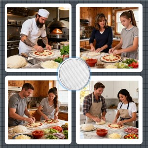 Astero 16inch Non-Stick Pizza Pan for Oven Baking Perforated Aluminum Pizza Screen for Pizza Bread and Cookies Easy to Clean & Reusable Baking Tray (3Pcs, 16