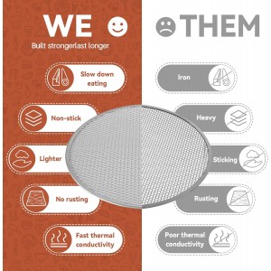 Astero 16inch Non-Stick Pizza Pan for Oven Baking Perforated Aluminum Pizza Screen for Pizza Bread and Cookies Easy to Clean & Reusable Baking Tray (3Pcs, 16