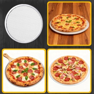 Astero 16inch Non-Stick Pizza Pan for Oven Baking Perforated Aluminum Pizza Screen for Pizza Bread and Cookies Easy to Clean & Reusable Baking Tray (3Pcs, 16