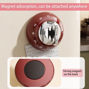 Retro Mechanical Kitchen Timer,60-Minute Countdown with Magnetic Back, Wind-Up Design, Loud Alarm for Cooking, Home Use（White and Plastic Material）