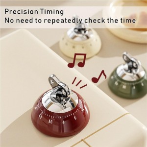 Retro Mechanical Kitchen Timer,60-Minute Countdown with Magnetic Back, Wind-Up Design, Loud Alarm for Cooking, Home Use（White and Plastic Material）