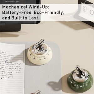 Retro Mechanical Kitchen Timer,60-Minute Countdown with Magnetic Back, Wind-Up Design, Loud Alarm for Cooking, Home Use（White and Plastic Material）