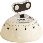 Retro Mechanical Kitchen Timer,60-Minute Countdown with Magnetic Back, Wind-Up Design, Loud Alarm for Cooking, Home Use（White and Plastic Material）