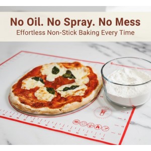 Silicone Baking Mat, Full Sheet Non-Stick Pastry & Dough Mat with Measurement Guides, Silicone Mat & Baking Essentials, 15