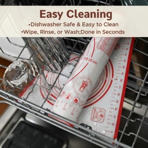 Silicone Baking Mat, Full Sheet Non-Stick Pastry & Dough Mat with Measurement Guides, Silicone Mat & Baking Essentials, 15