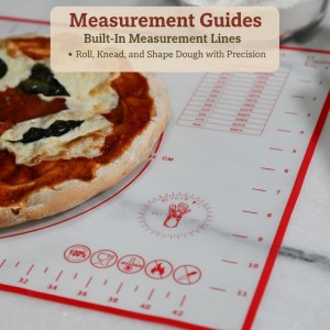 Silicone Baking Mat, Full Sheet Non-Stick Pastry & Dough Mat with Measurement Guides, Silicone Mat & Baking Essentials, 15