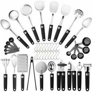 46Pcs 18/8 Stainless Steel Kitchen Utens...