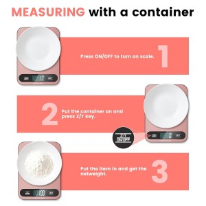 Premium Digital Kitchen Scale, Precision Accurate to 1g, Stainless Steel with LCD Display, 6 Units with Tare Function，Pink - Perfect for Baking, Cooking, and Coffee