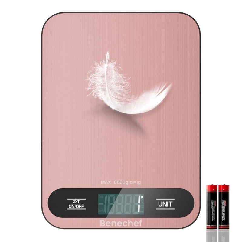 Premium Digital Kitchen Scale, Precision Accurate to 1g, Stainless Steel with LCD Display, 6 Units with Tare Function，Pink - Perfect for Baking, Cooking, and Coffee