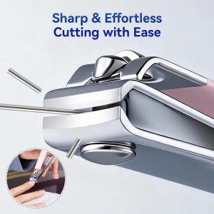 Makartt Nail Clippers - Sharp Nail Cutters, Fingernail & Toenail Clippers for Thick Nails, Curve Edge Portable Nail Clipper Set for Men & Women, Stainless Steel (Pink 2pcs)