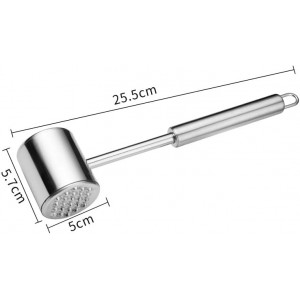 Gourmet Multi Sided Meat Tenderizer, 304 Stainless Steel, Moderate weight, Suitable for pounding various kinds of meat, Shellfish, ect, Hang Hole for Easy Storage,Easy to wash
