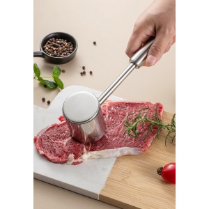 Gourmet Multi Sided Meat Tenderizer, 304 Stainless Steel, Moderate weight, Suitable for pounding various kinds of meat, Shellfish, ect, Hang Hole for Easy Storage,Easy to wash