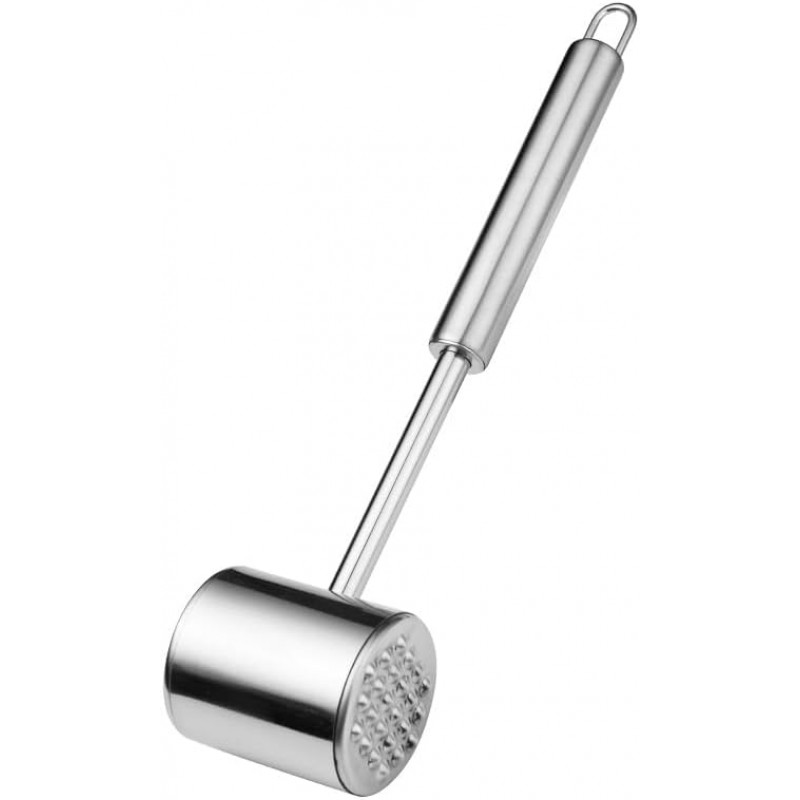 Gourmet Multi Sided Meat Tenderizer, 304 Stainless Steel, Moderate weight, Suitable for pounding various kinds of meat, Shellfish, ect, Hang Hole for Easy Storage,Easy to wash