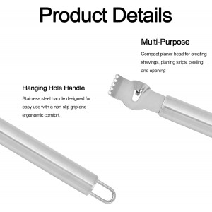 Lemon Zester Stainless Steel, 2-In-1 Citrus Skin Scraper & Lemon Channel Knife, Orange Peeler, Grater, Zesting, Rind Remover Tool with Hanging Hook