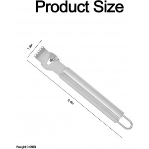 Lemon Zester Stainless Steel, 2-In-1 Citrus Skin Scraper & Lemon Channel Knife, Orange Peeler, Grater, Zesting, Rind Remover Tool with Hanging Hook