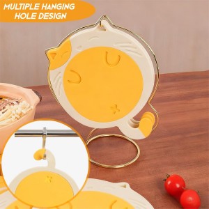 Silicone Trivets for Hot Dishes - 7.2x6.38 InchesCute Cat Coasters Set, Non-Slip Heat Resistant Mats for Kitchen Countertop & Dining Table Protection, Flexible Trivet Coaster, Gifts for Cat Lovers(2)