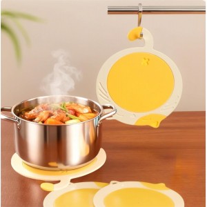 Silicone Trivets for Hot Dishes - 7.2x6.38 InchesCute Cat Coasters Set, Non-Slip Heat Resistant Mats for Kitchen Countertop & Dining Table Protection, Flexible Trivet Coaster, Gifts for Cat Lovers(2)