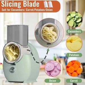 Electric Cheese Grater for Block Cheese,Electric Grater for Home Kitchen Use,3 Changeable Blades Salad Shooter Electric Slicer/Shredder for Vegetable Fruit Nuts