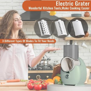 Electric Cheese Grater for Block Cheese,Electric Grater for Home Kitchen Use,3 Changeable Blades Salad Shooter Electric Slicer/Shredder for Vegetable Fruit Nuts