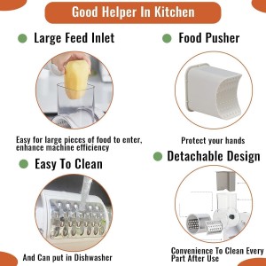 Electric Cheese Grater for Block Cheese,Electric Grater for Home Kitchen Use,3 Changeable Blades Salad Shooter Electric Slicer/Shredder for Vegetable Fruit Nuts