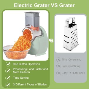 Electric Cheese Grater for Block Cheese,Electric Grater for Home Kitchen Use,3 Changeable Blades Salad Shooter Electric Slicer/Shredder for Vegetable Fruit Nuts