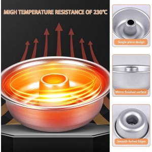 Angel Food Cake Pan: Chiffon Cake Mold, Round Nonstick Pound Cake Pans for Cheesecake,Flan,Creme Cake,Cookie,Donut, One-piece Design (9 Inch)