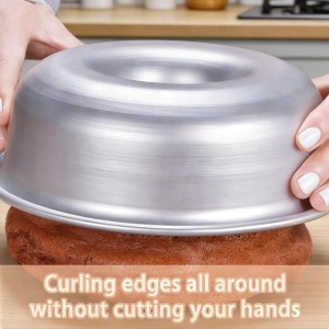 Angel Food Cake Pan: Chiffon Cake Mold, Round Nonstick Pound Cake Pans for Cheesecake,Flan,Creme Cake,Cookie,Donut, One-piece Design (9 Inch)