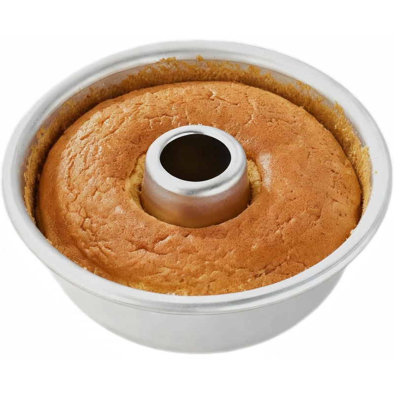 Angel Food Cake Pan: Chiffon Cake Mold, Round Nonstick Pound Cake Pans for Cheesecake,Flan,Creme Cake,Cookie,Donut, One-piece Design (9 Inch)